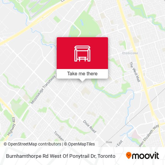 Burnhamthorpe Rd West Of Ponytrail Dr map