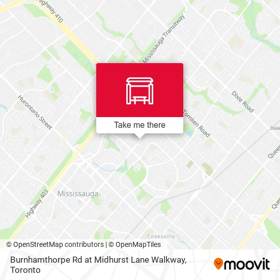 Burnhamthorpe Rd at Midhurst Lane Walkway map