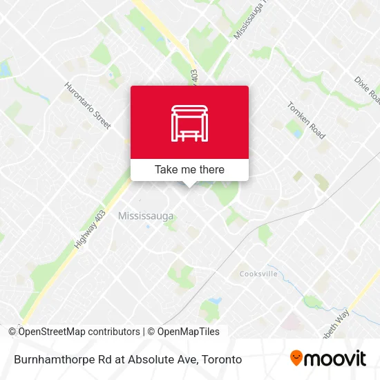 Burnhamthorpe Rd at Absolute Ave map