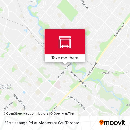 Mississauga Rd at Montcrest Crt map