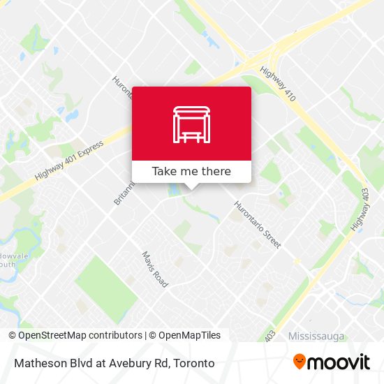 Matheson Blvd at Avebury Rd map