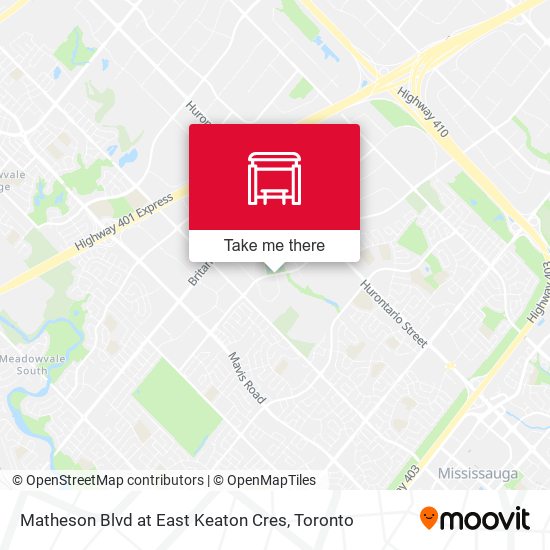 Matheson Blvd at East Keaton Cres map