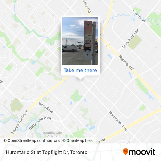 Hurontario St at Topflight Dr map