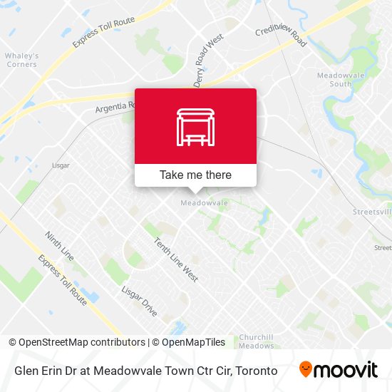 Glen Erin Dr at Meadowvale Town Ctr Cir map