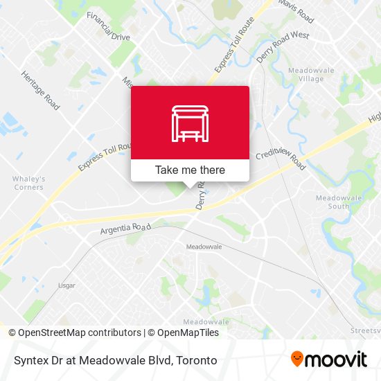 Syntex Dr at Meadowvale Blvd map
