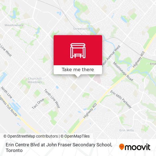Erin Centre Blvd at John Fraser Secondary School map