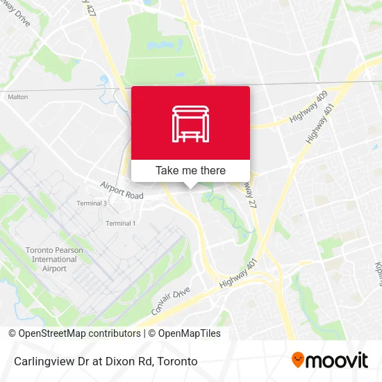 Carlingview Dr at Dixon Rd map
