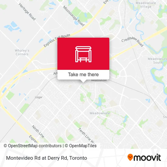 Montevideo Rd at Derry Rd map