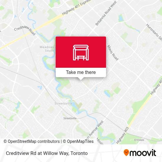 Creditview Rd at Willow Way map