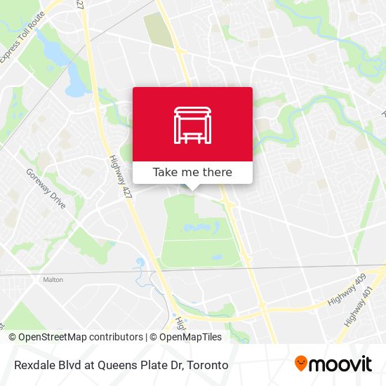 Rexdale Blvd at Queens Plate Dr map