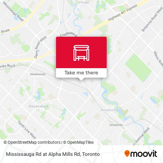 Mississauga Rd at Alpha Mills Rd map