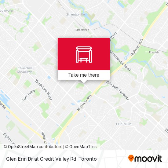 Glen Erin Dr at Credit Valley Rd map