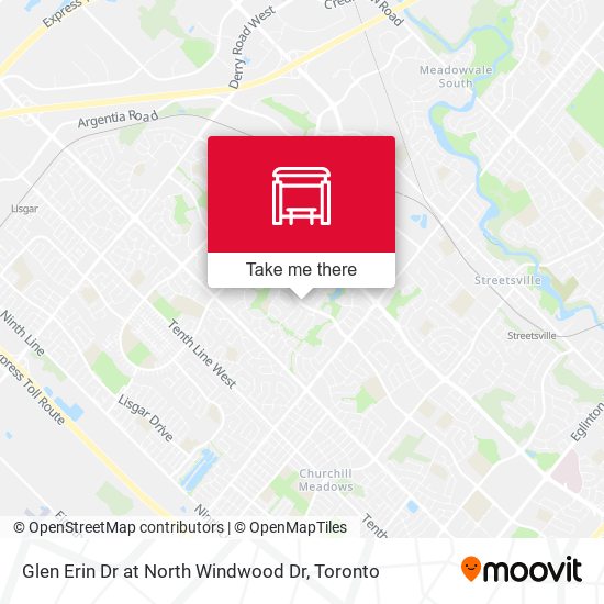 Glen Erin Dr at North Windwood Dr map