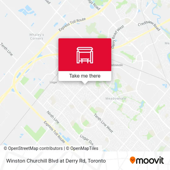 Winston Churchill Blvd at Derry Rd map