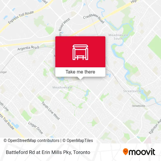 Battleford Rd at Erin Mills Pky map