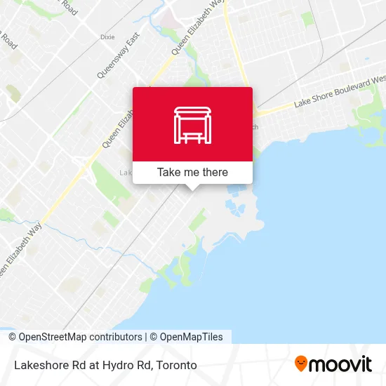 Lakeshore Rd at Hydro Rd map