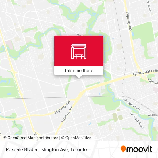 Rexdale Blvd at Islington Ave map