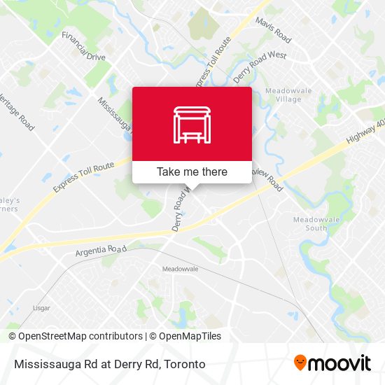 Mississauga Rd at Derry Rd map