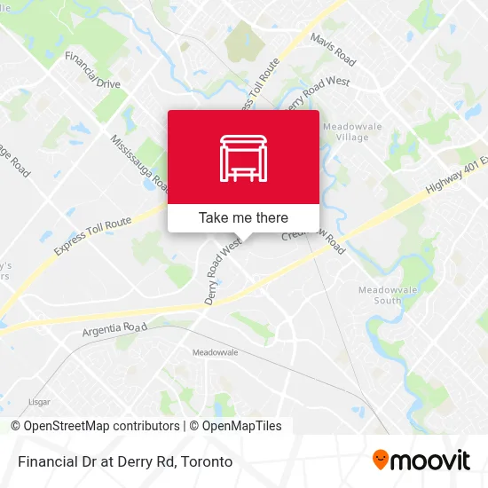 Financial Dr at Derry Rd map