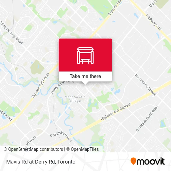 Mavis Rd at Derry Rd map