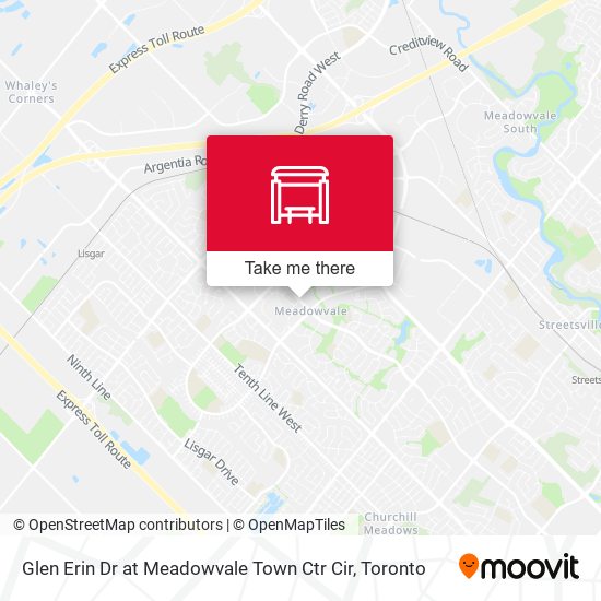 Glen Erin Dr at Meadowvale Town Ctr Cir map