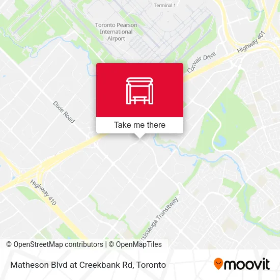 Matheson Blvd at Creekbank Rd map