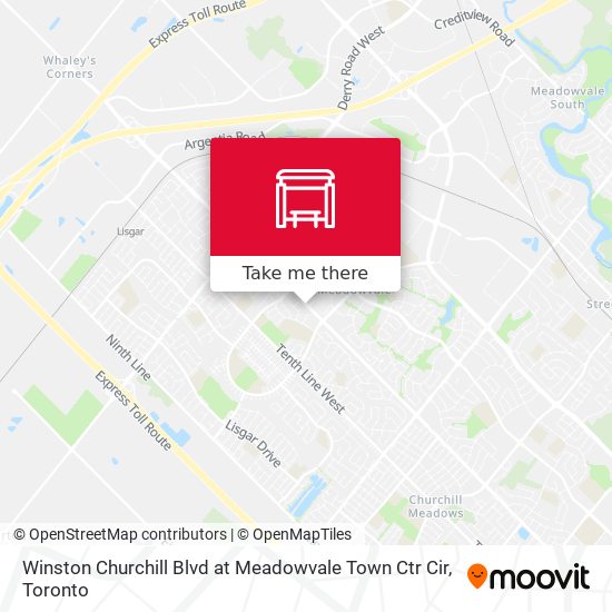 Winston Churchill Blvd at Meadowvale Town Ctr Cir map