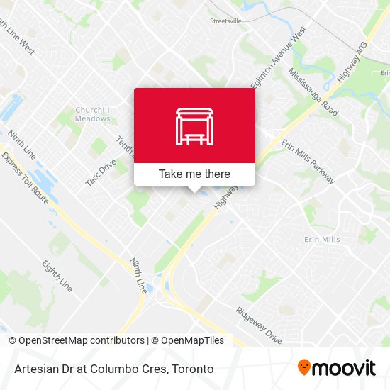 Artesian Dr at Columbo Cres map