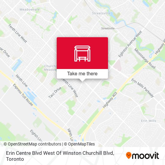 Erin Centre Blvd West Of Winston Churchill Blvd map
