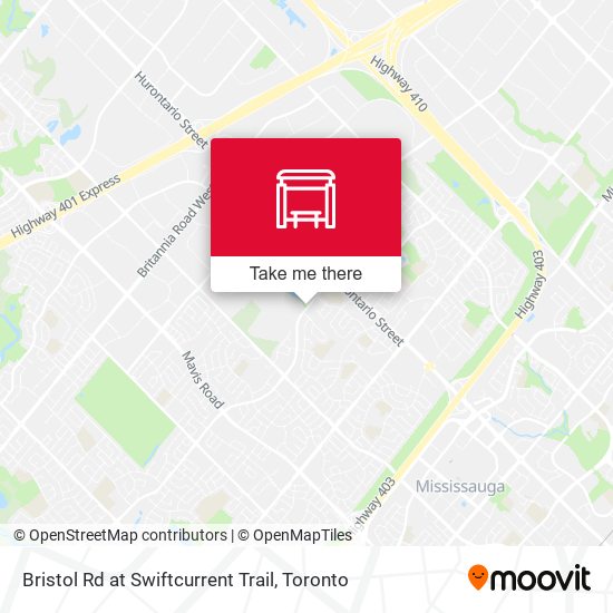 Bristol Rd at Swiftcurrent Trail map