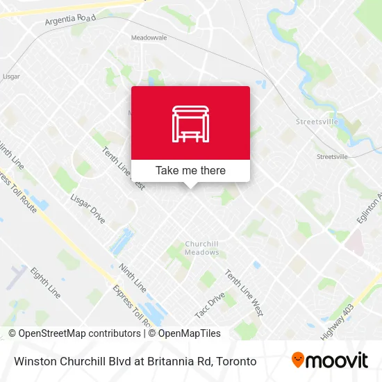 Winston Churchill Blvd at Britannia Rd map
