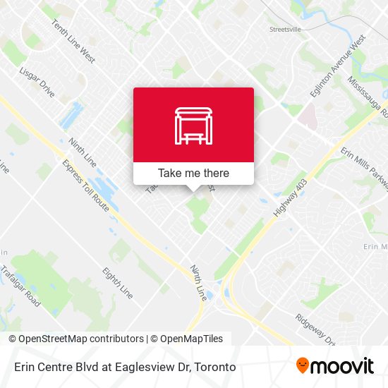 Erin Centre Blvd at Eaglesview Dr map