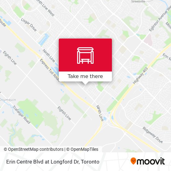 Erin Centre Blvd at Longford Dr map