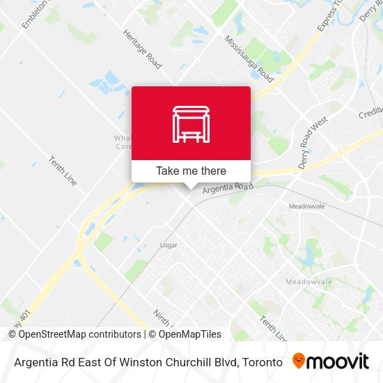Argentia Rd East Of Winston Churchill Blvd map
