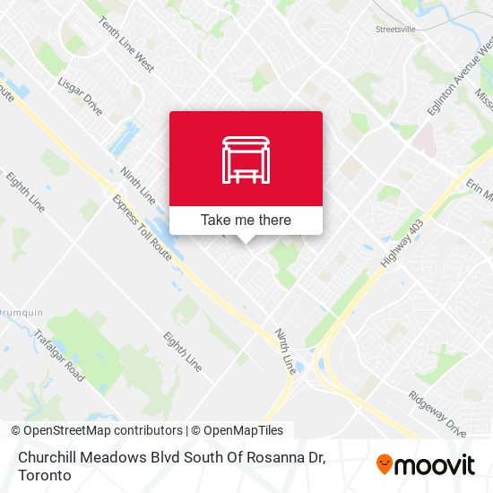 Churchill Meadows Blvd South Of Rosanna Dr map