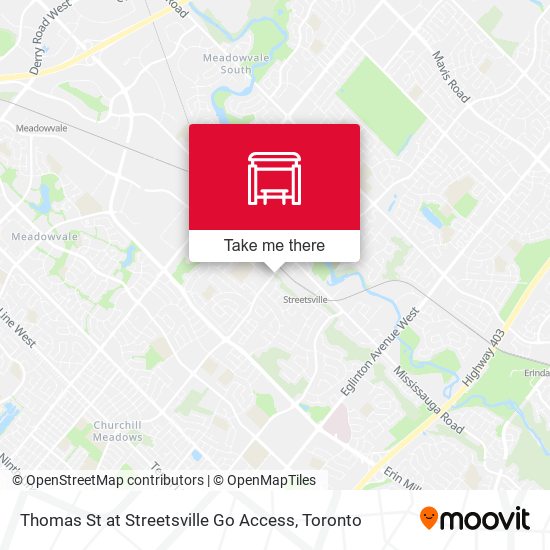 Thomas St at Streetsville Go Access map