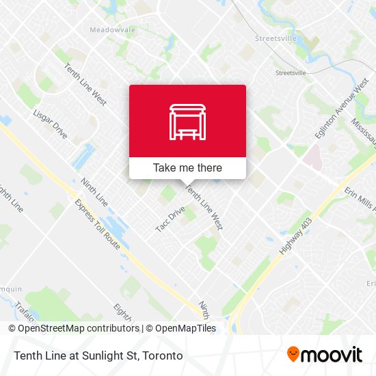 Tenth Line at Sunlight St map