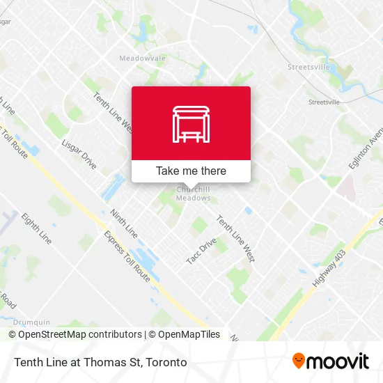 Tenth Line at Thomas St map
