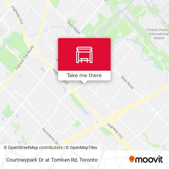 Courtneypark Dr at Tomken Rd map
