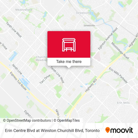 Erin Centre Blvd at Winston Churchill Blvd map