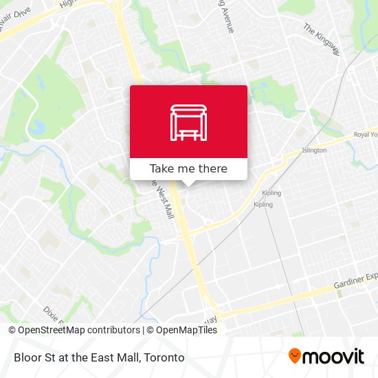 Bloor St at the East Mall map