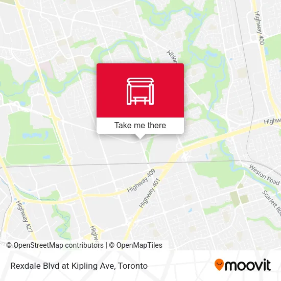Rexdale Blvd at Kipling Ave map