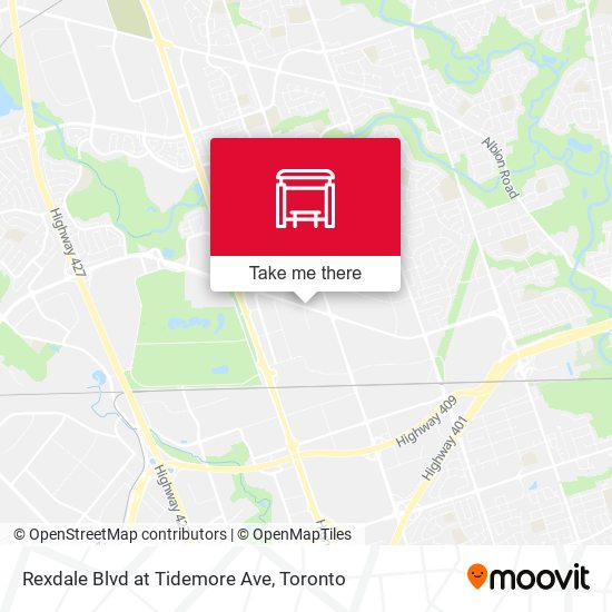 Rexdale Blvd at Tidemore Ave map