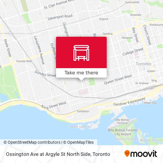 Ossington Ave at Argyle St North Side map
