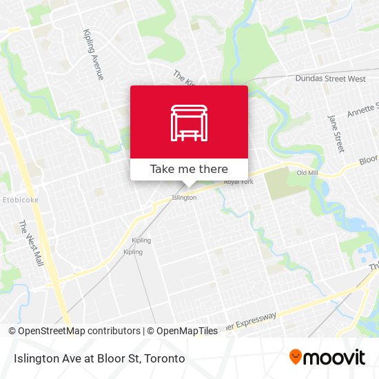 Islington Ave at Bloor St map