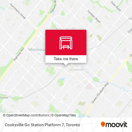 Cooksville Go Station Platform 7 map