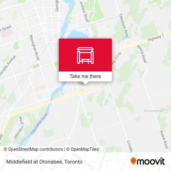 Middlefield at Otonabee map