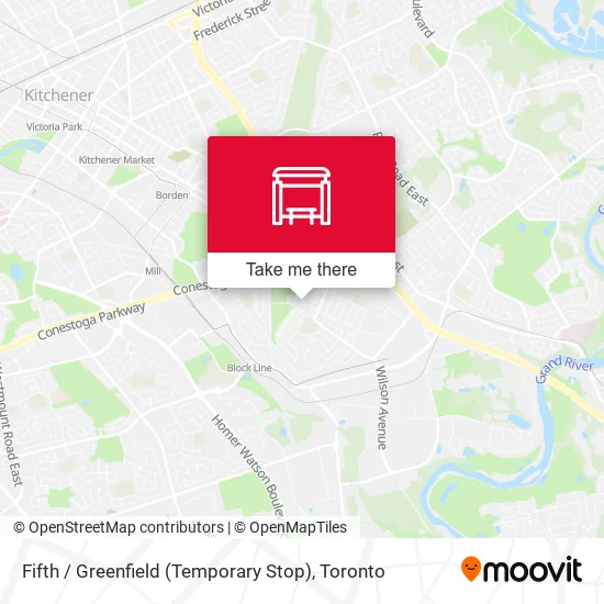 Fifth / Greenfield (Temporary Stop) map