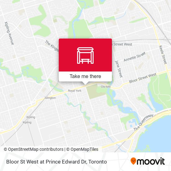 Bloor St West at Prince Edward Dr map