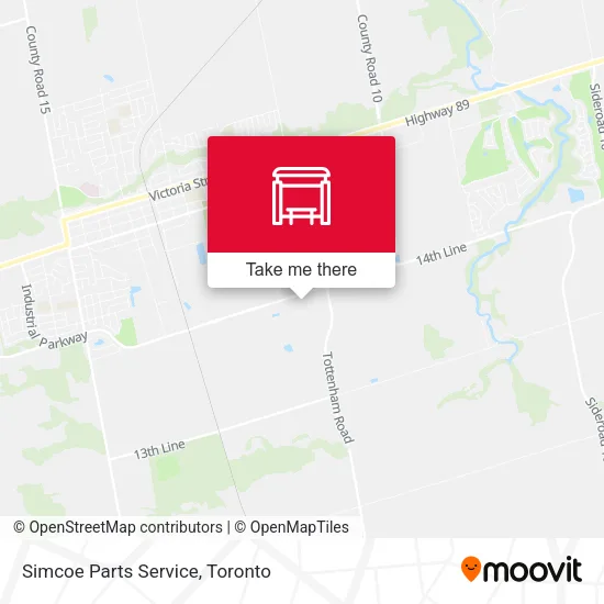 Simcoe Parts Service map